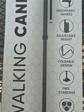 Walking Cane with Ergonomic Handle - Black -